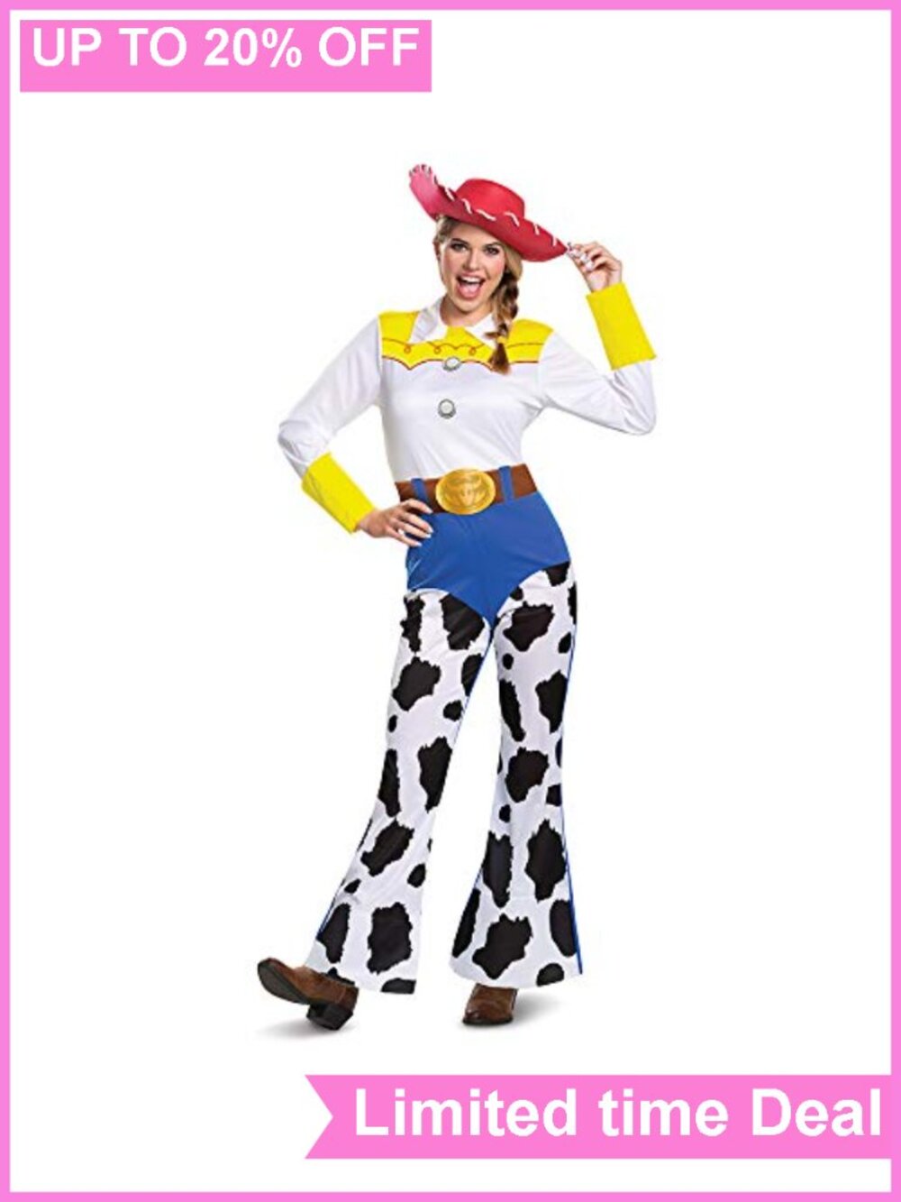 Jessie Toy Story Costume Jumpsuit Hat Adult Large Halloween Cosplay